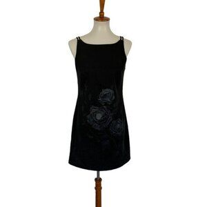 CDC Dress 6 Black Cocktail Floral Sleeveless‎ Party Evening Glam